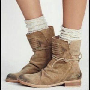COPY - Free People Cambridge boots! Distressed leather, tie ankle detail.